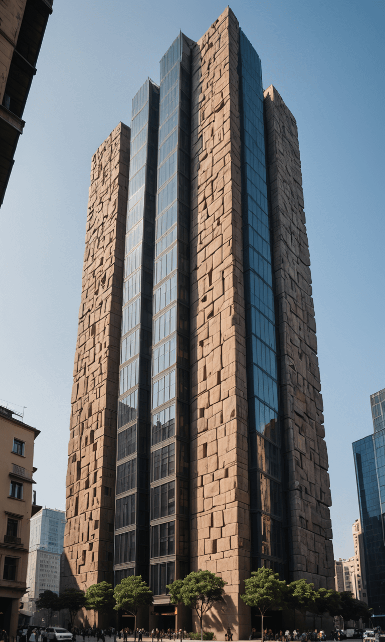 AI-generated architectural design - Modern building created with Sinaï mobile app