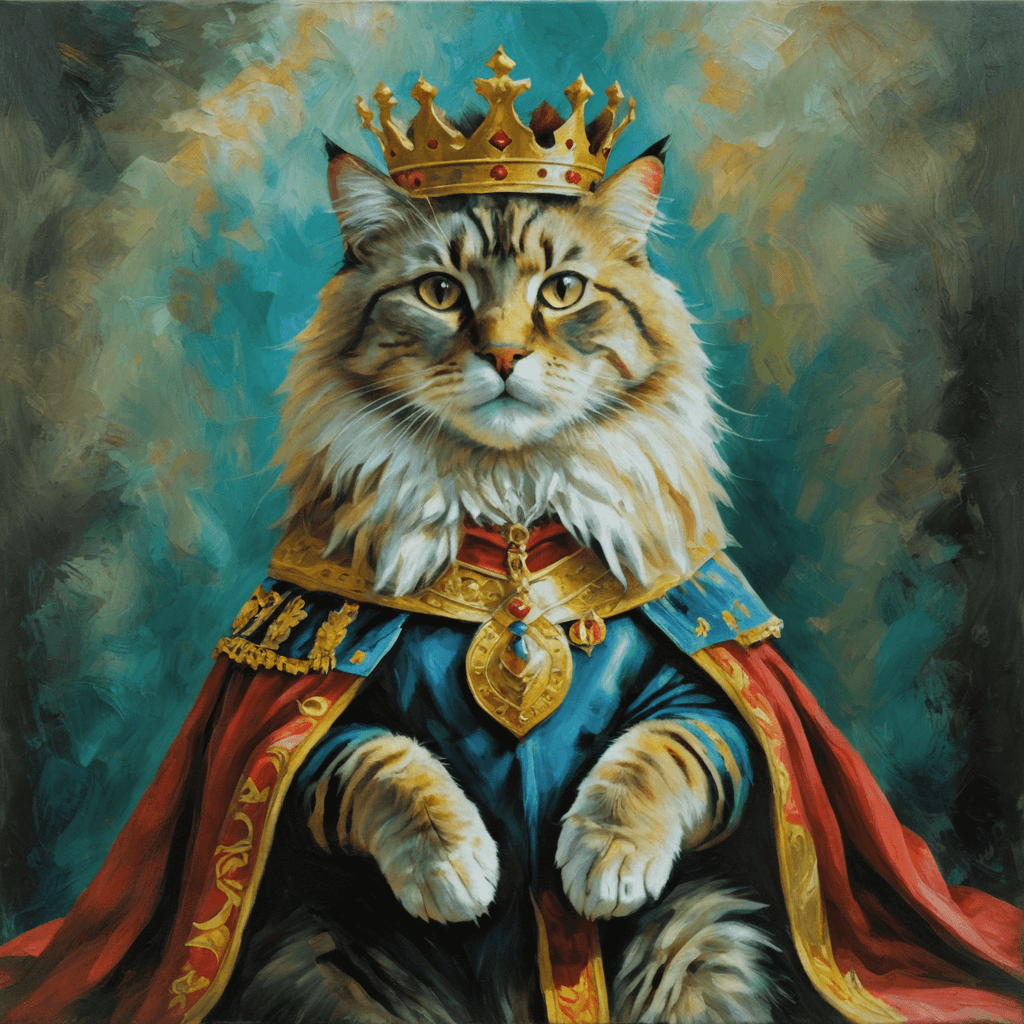Mobile AI art app example - Sweet kitten design created with Sinaï