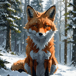 AI generated fox artwork - Mobile AI art example