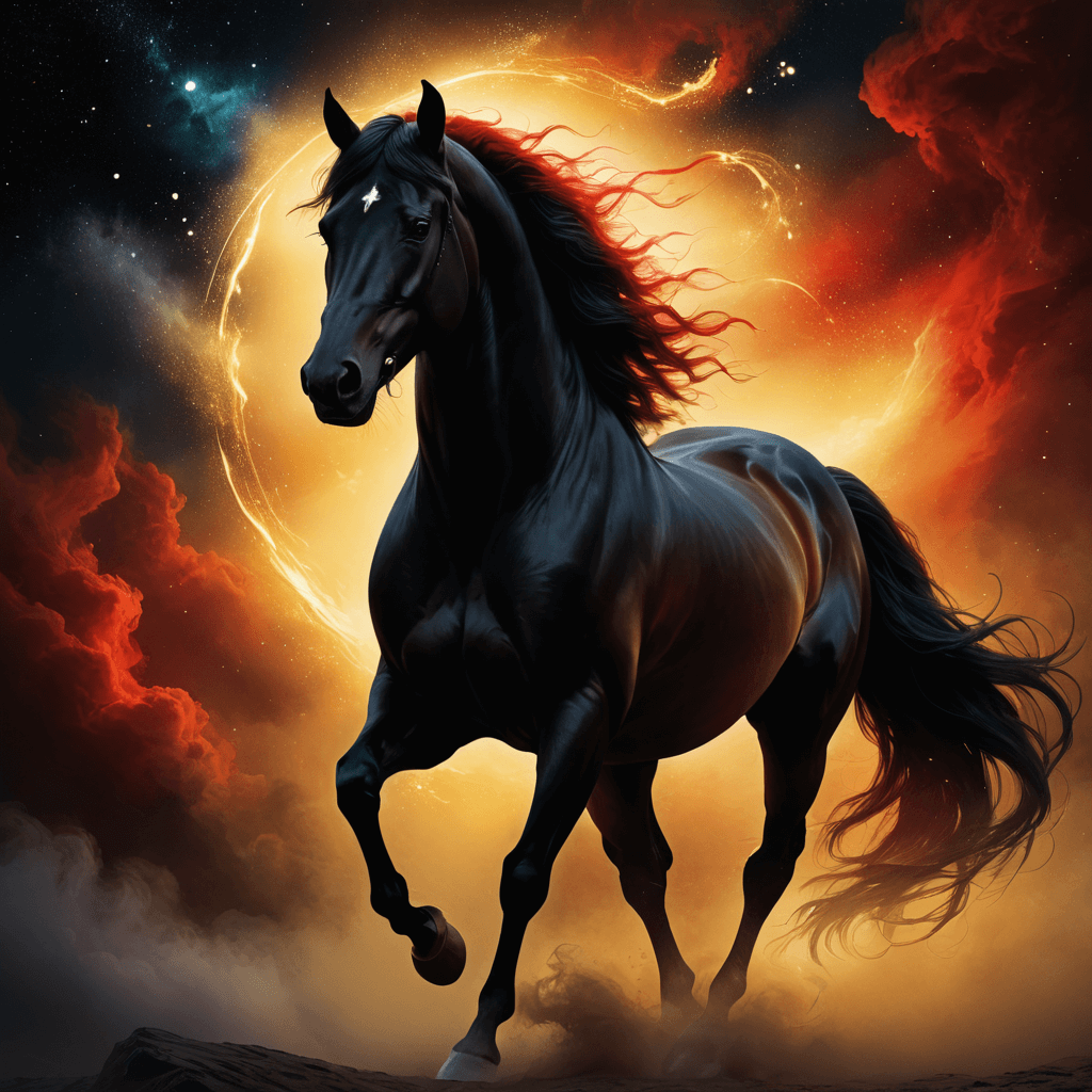 Mobile AI art app horse design - Majestic horse illustration by Sinaï