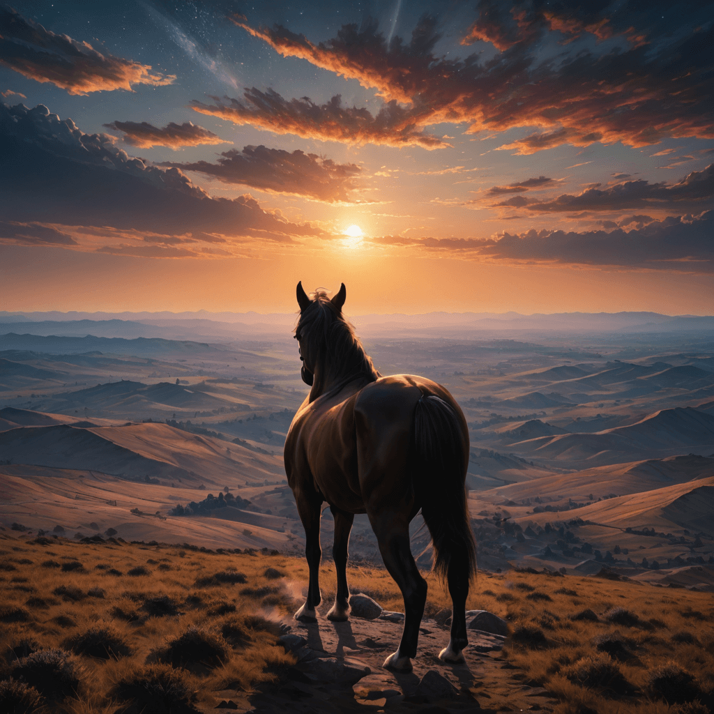 Mobile AI art app horse design - Stunning horse illustration by Sinaï