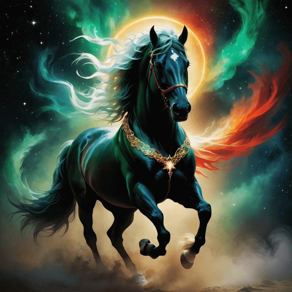 AI art mobile app example - Beautiful horse artwork created with Sinaï