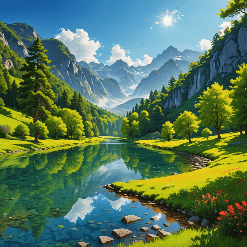 AI-generated scenic landscape - Beautiful nature illustration created with Sinaï mobile app