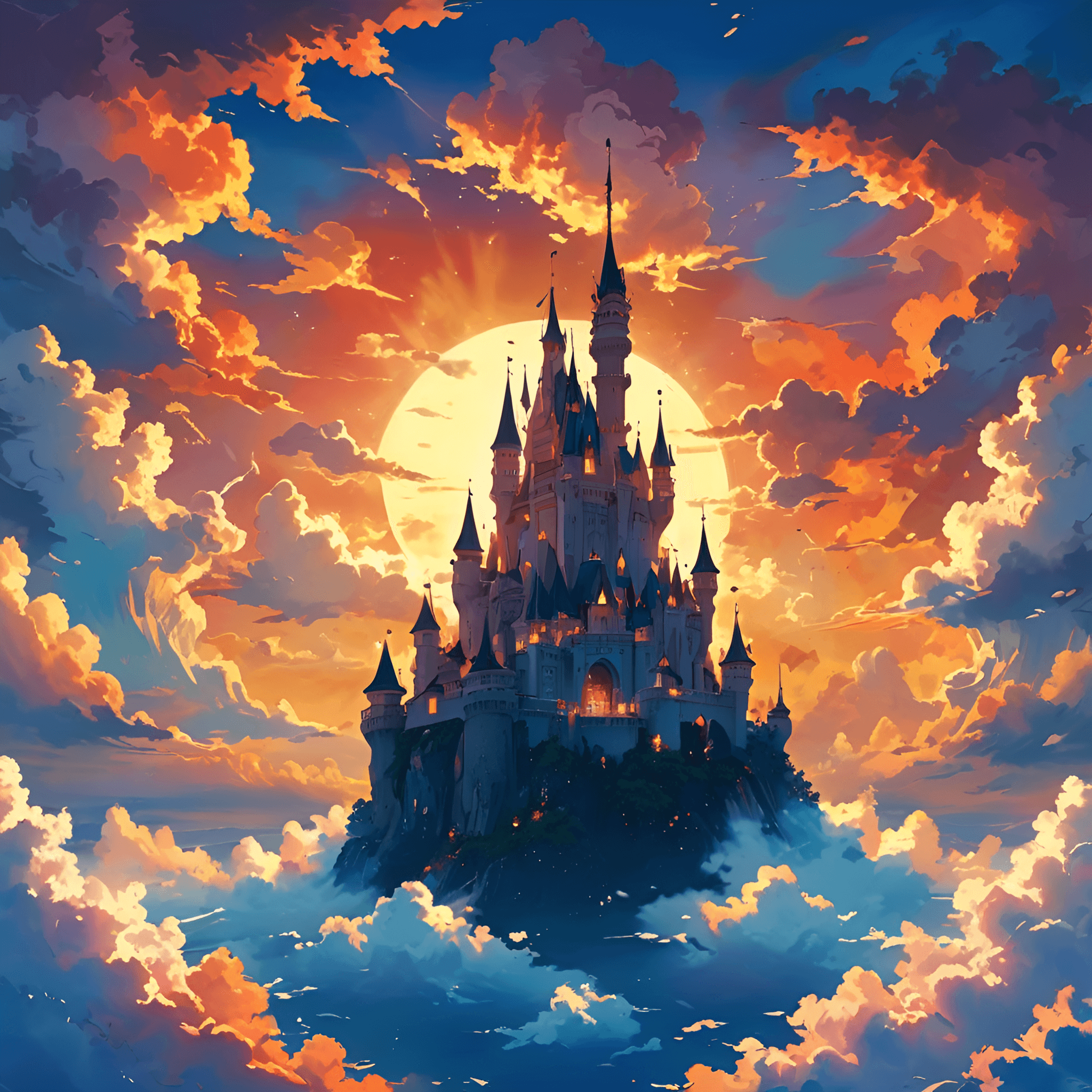 AI art mobile app landscape - Peaceful countryside illustration by Sinaï