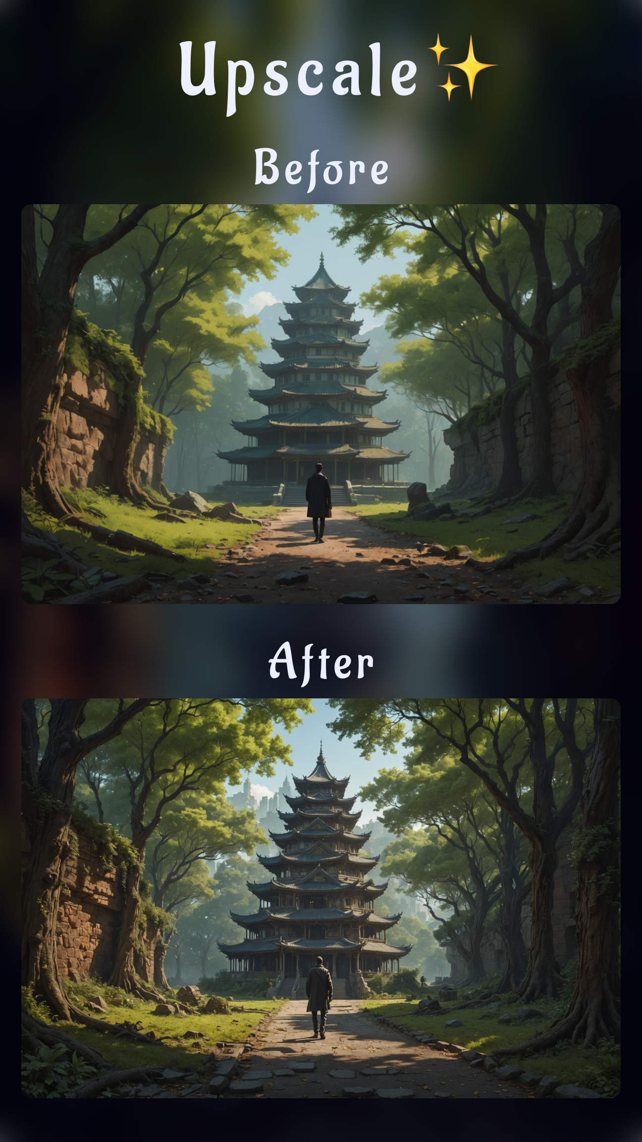 Improve image quality with upscale features